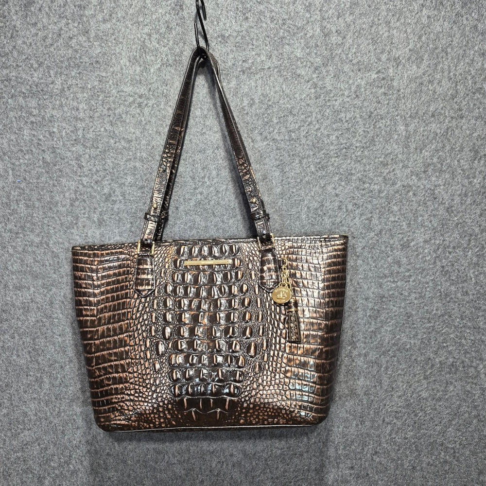 Like New Brahmin Medium Asher Chocolate Melbourne Tote With Dust Bag Leather